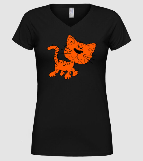 Pisică model negru pe tricou