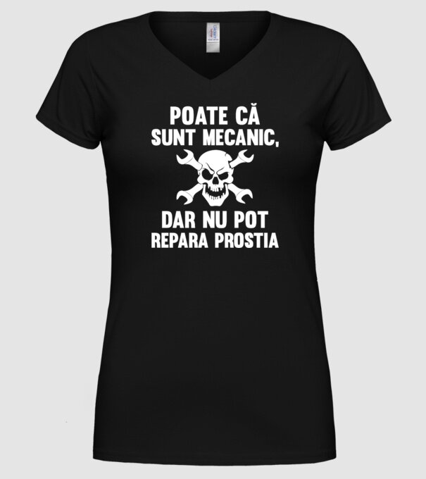 Poate că sunt mecanic, dar nu pot repara prostia model negru pe tricou