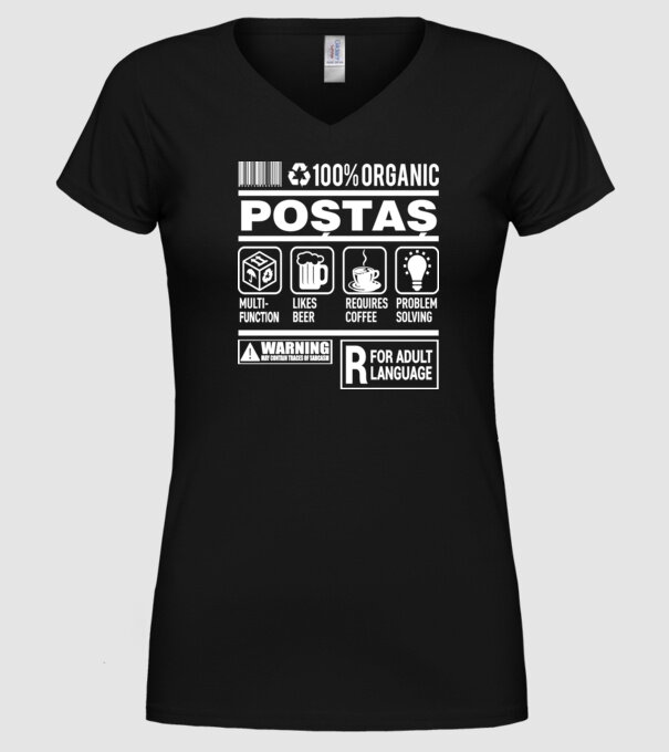poștaș model negru pe tricou