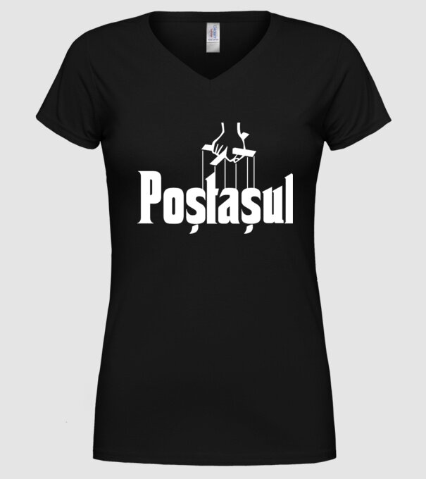 poștașul model negru pe tricou
