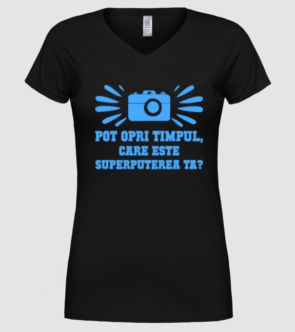 Pot opri timpul, care este superputerea ta? model negru pe tricou