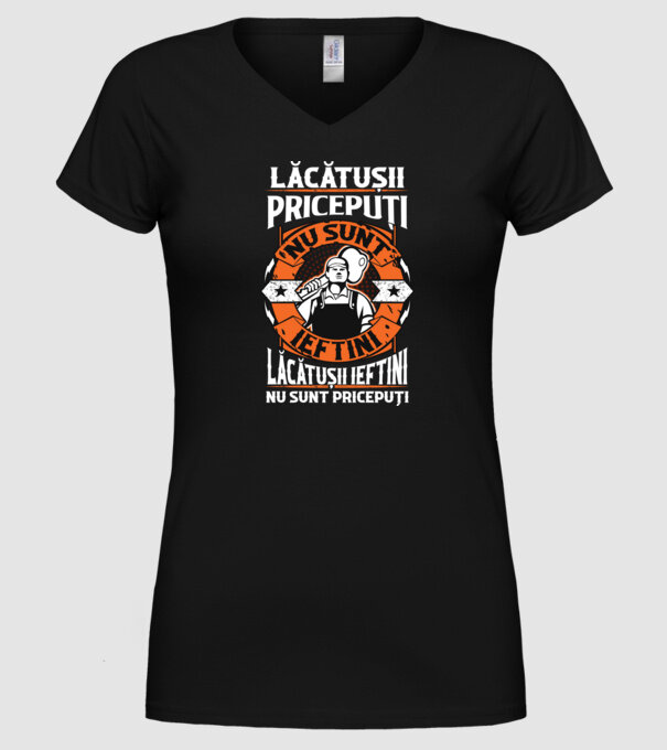 lăcătușii pricepuți nu sunt ieftini, lăcătușii ieftini nu sunt pricepuți model negru pe tricou