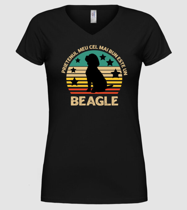 Prietenul meu cel mai bun este un beagle model negru pe tricou