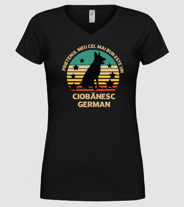 Prietenul meu cel mai bun este un ciobănesc german model negru pe tricou