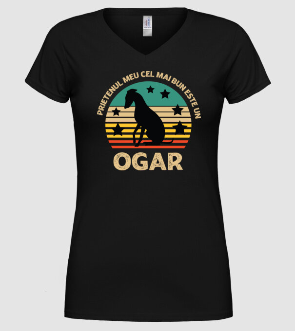 Prietenul meu cel mai bun este un ogar model negru pe tricou
