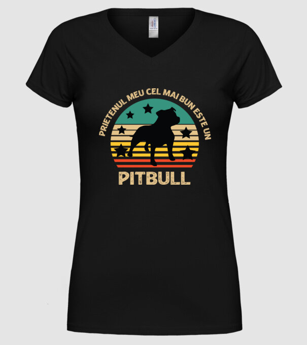 Prietenul meu cel mai bun este un pitbull model negru pe tricou