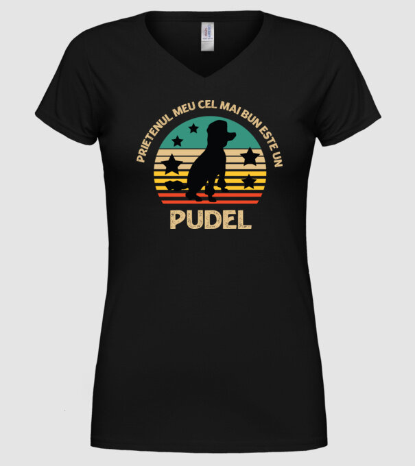 Prietenul meu cel mai bun este un pudel model negru pe tricou