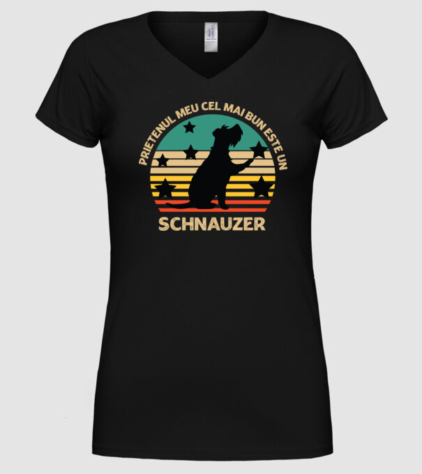 Prietenul meu cel mai bun este un schnauzer model negru pe tricou