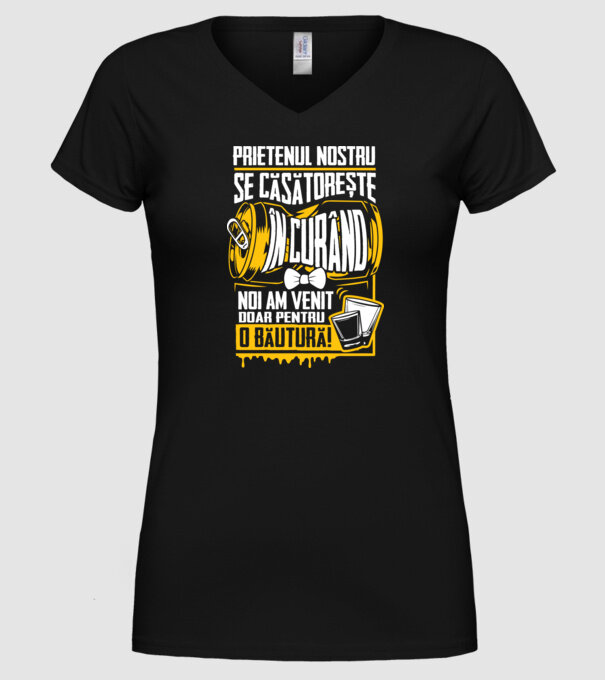 Prietenul nostru se căsătorește în curând model negru pe tricou