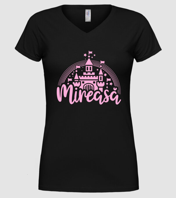 Prinţesă mireasă model negru pe tricou
