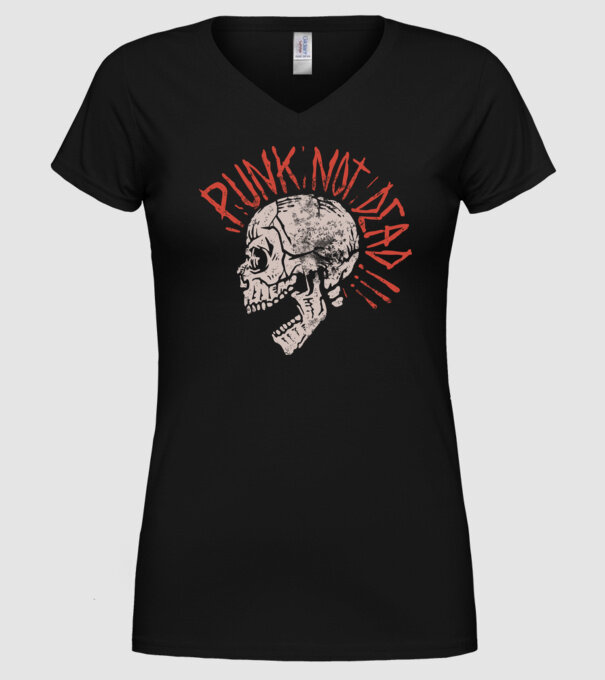 Punk Not Dead model negru pe tricou