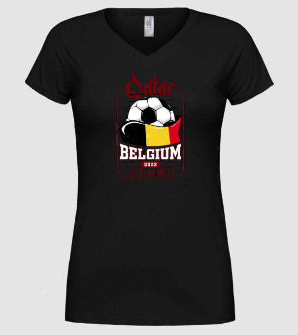 Qatar teams Belgium model negru pe tricou