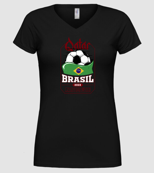 Qatar teams Brasil model negru pe tricou
