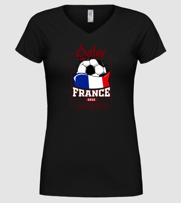 Qatar teams France model negru pe tricou