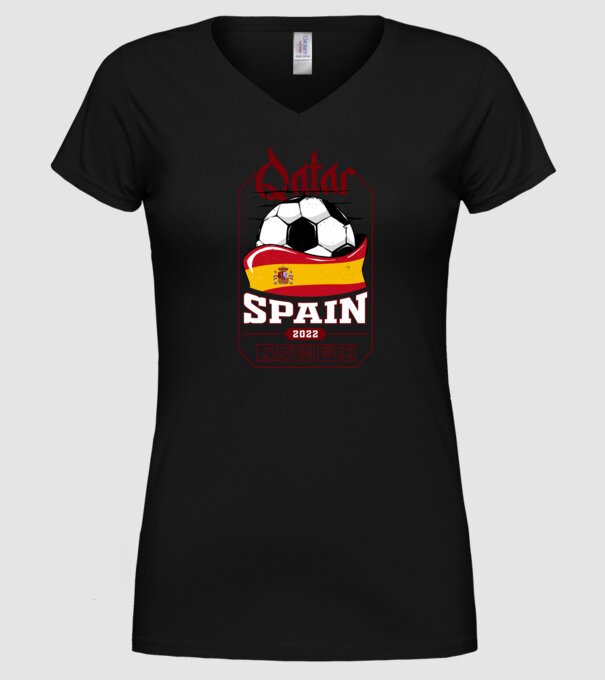 Qatar teams Spain model negru pe tricou