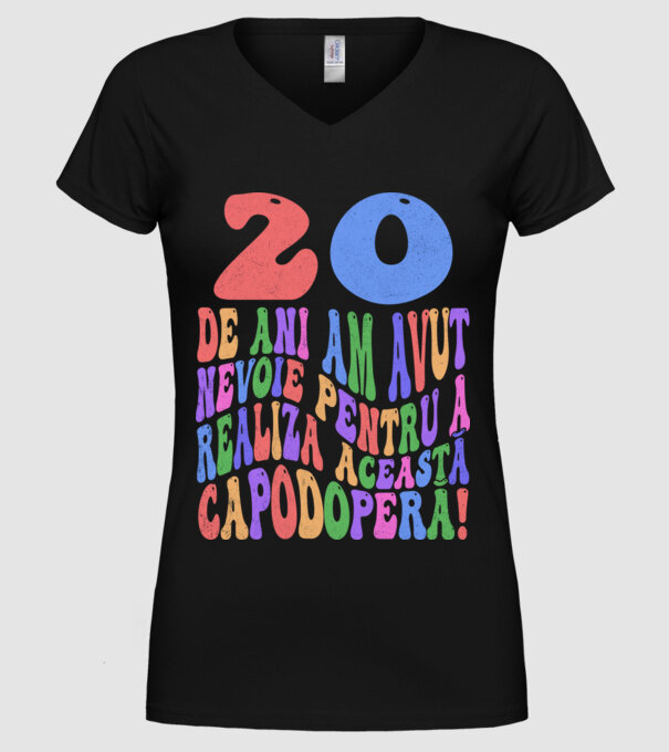 Realiza această capodoperă 20 model negru pe tricou
