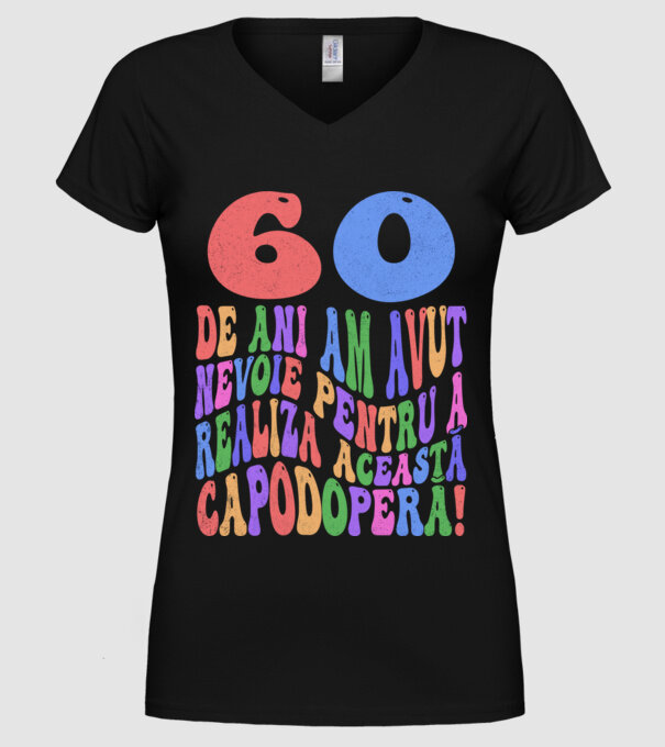 Realiza această capodoperă 60 model negru pe tricou