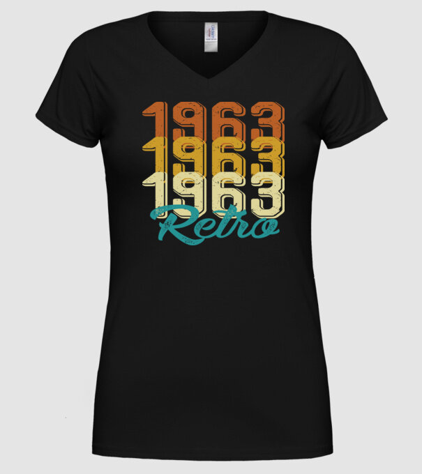 Retro 1963 model negru pe tricou