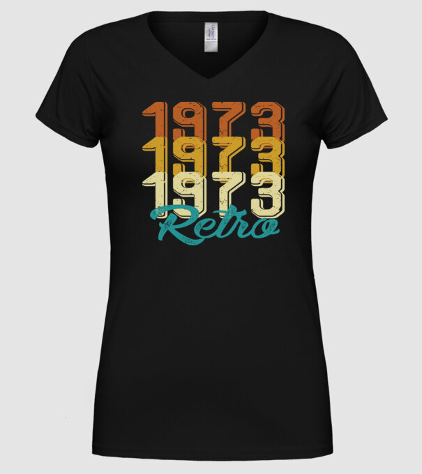 Retro 1973 model negru pe tricou