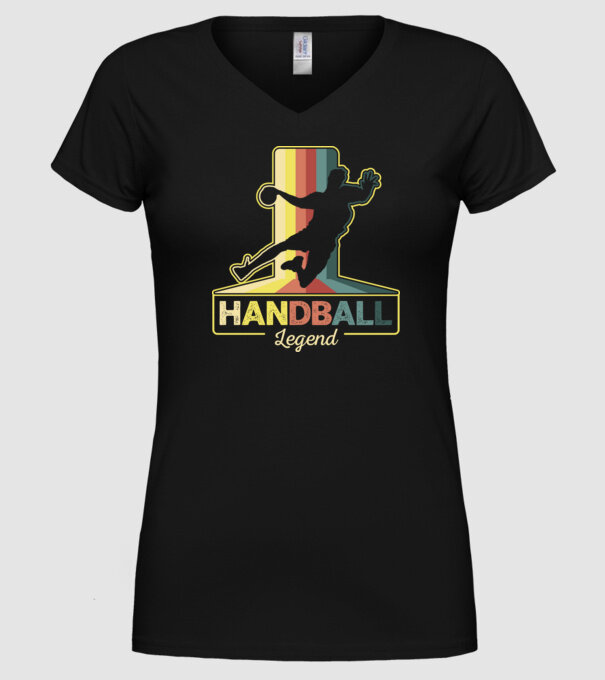 Retro Handball legend model negru pe tricou