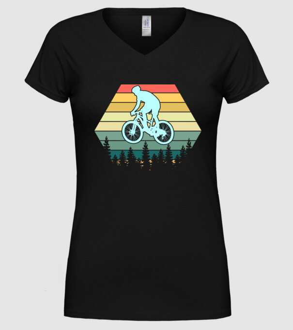 retro mountain bike model negru pe tricou