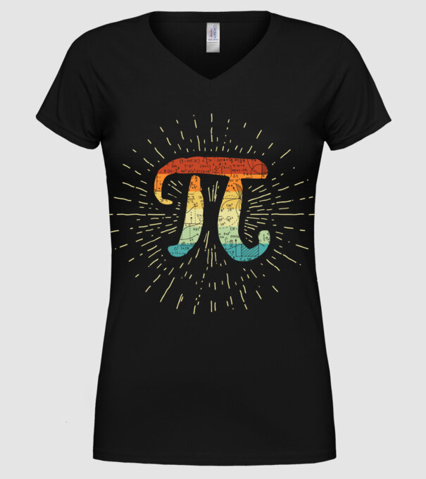 Retro Pi model negru pe tricou