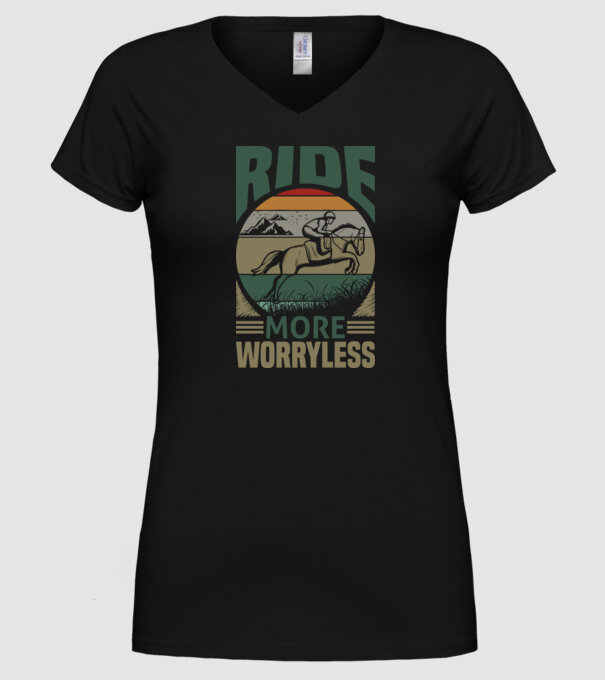 ride more model negru pe tricou