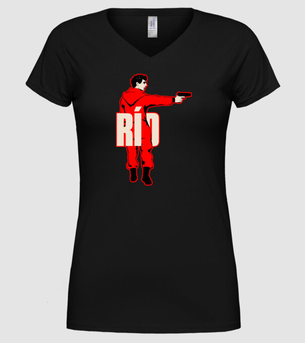 rio la casa de papel model negru pe tricou