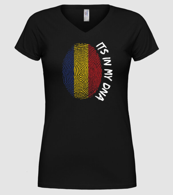 România fingerprint model negru pe tricou