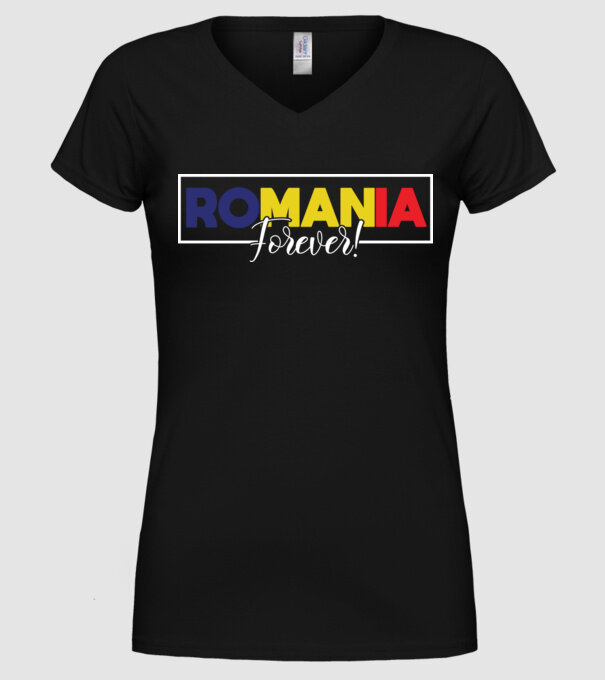 Romania forever model negru pe tricou