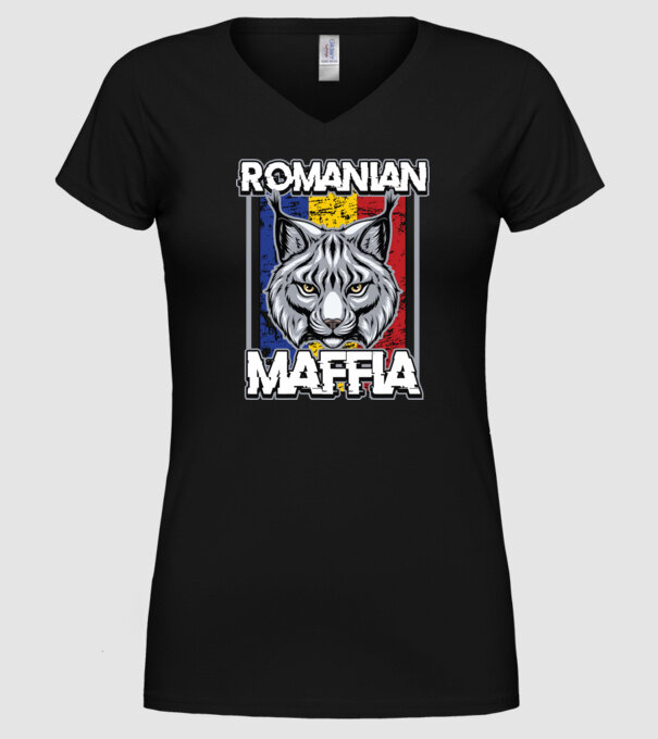 România maffia model negru pe tricou