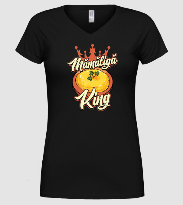 România Mămăligă model negru pe tricou