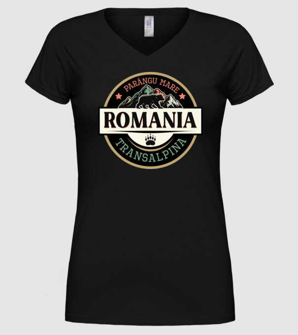 România transalpina model negru pe tricou