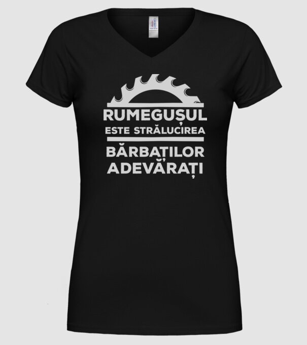 Rumegușul este strălucirea bărbaților adevărați model negru pe tricou