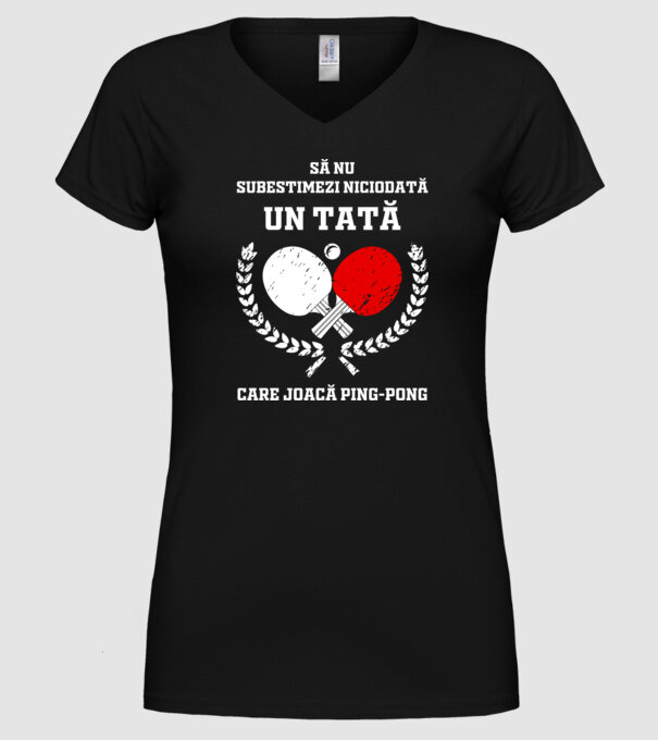 Să nu subestimezi niciodată un tată care joacă ping-pong model negru pe tricou