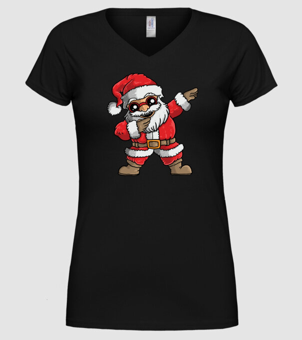 Santa dab model negru pe tricou