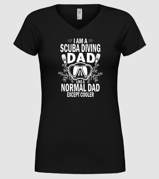 Scuba Dad model negru pe tricou