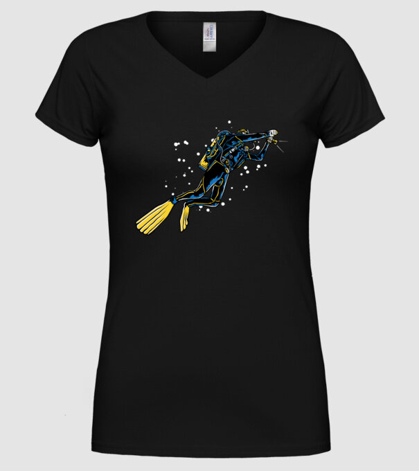 Scuba driver with light model negru pe tricou