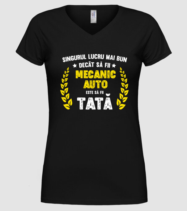 Singurul lucru mai bun decât să fii mecanic auto este să fii tată model negru pe tricou
