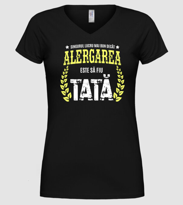 Singurul lucru mai bun decât alergarea este să fiu tată model negru pe tricou