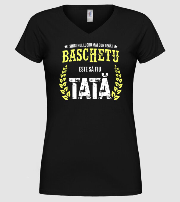 Singurul lucru mai bun decât baschetul este să fiu tată model negru pe tricou