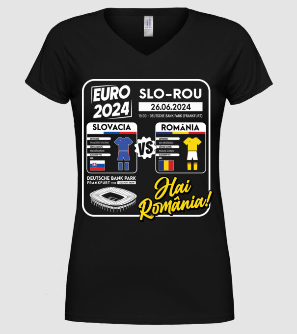 SLO-ROU euro 2024 calendar model negru pe tricou