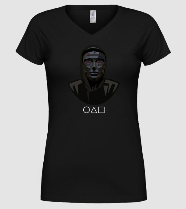 squid game boss model negru pe tricou