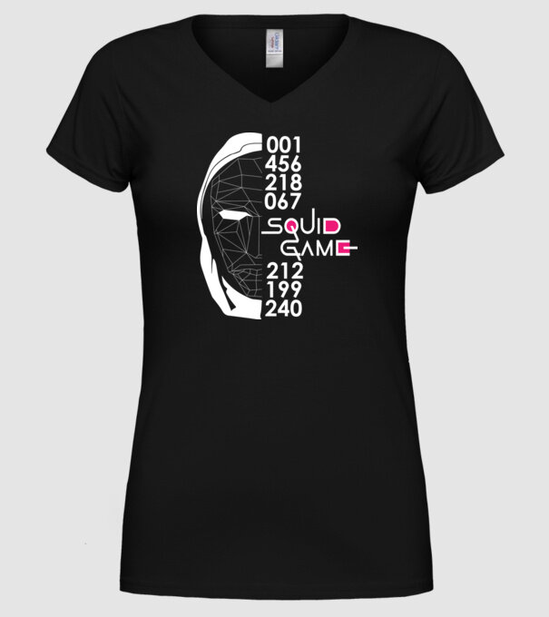 squid game numbers model negru pe tricou