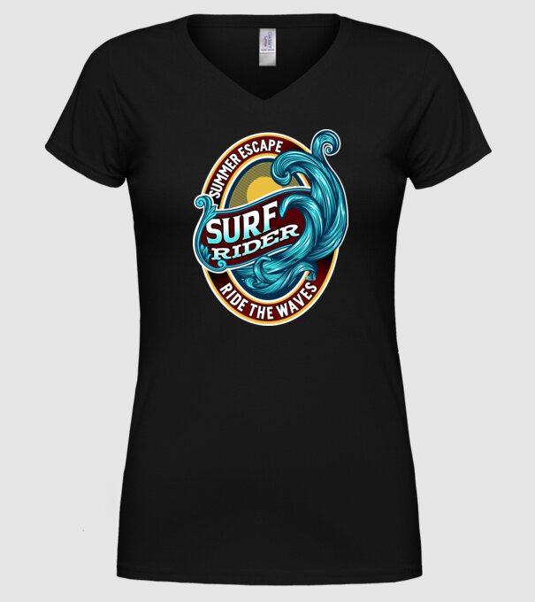 Summer Escape model negru pe tricou