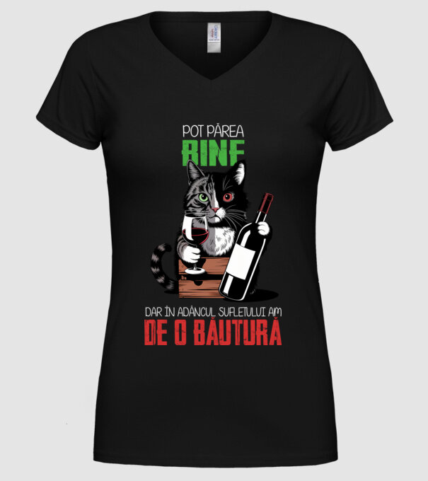 sunt bun pentru o băutură Negru model negru pe tricou