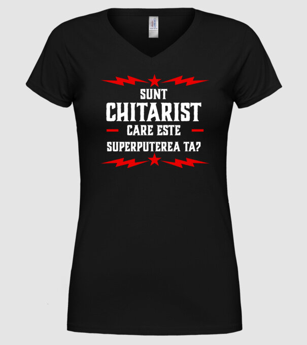 sunt chitarist, care este superputerea ta? model negru pe tricou