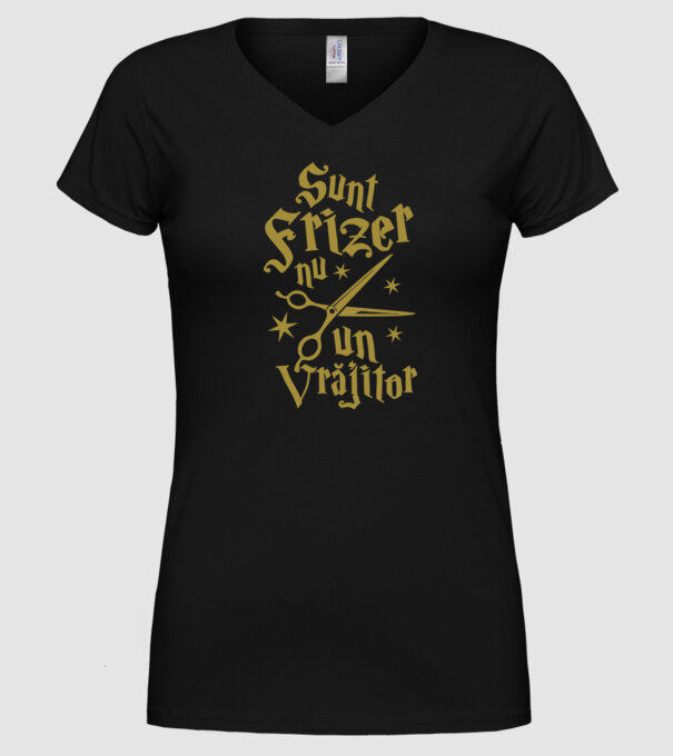 sunt frizer, nu un vrăjitor model negru pe tricou