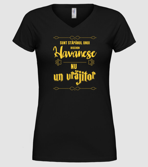 sunt stăpânul unui havanese, nu un vrăjitor model negru pe tricou