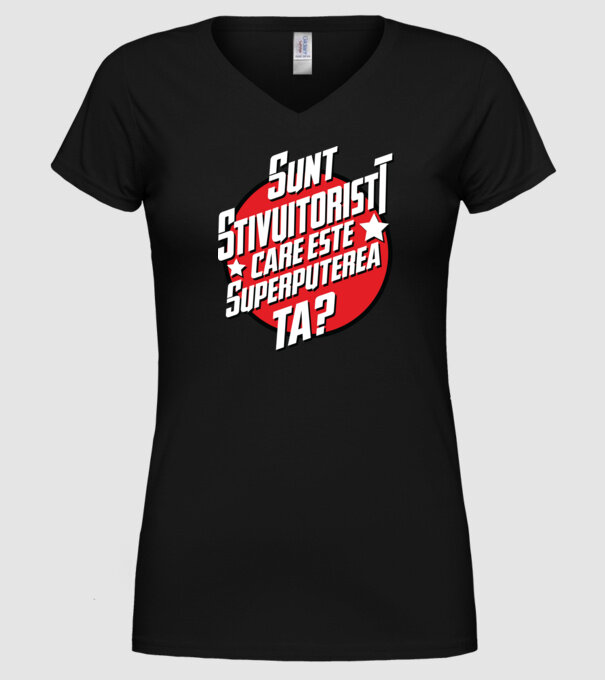 sunt stivuitorist, care este superputerea ta? model negru pe tricou